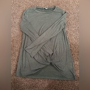 Chic Olive Long Sleeve Women's Top